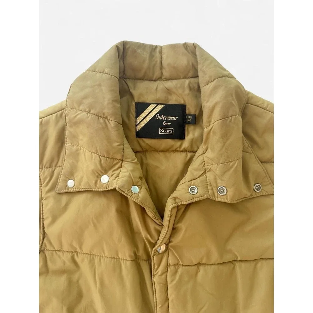 Vintage 1970s Sears Tan Outerwear Puffer Vest‎
